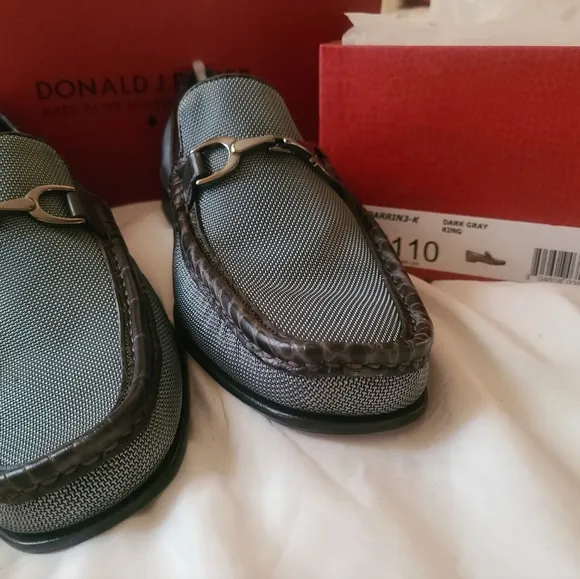 Donald J Pliner Darrin 3-K Dark Gray King Fabric Loafers - Size 11.5
