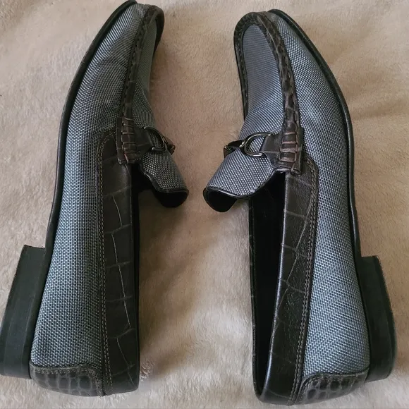 Donald J Pliner Darrin 3-K Dark Gray King Fabric Loafers - Size 11.5
