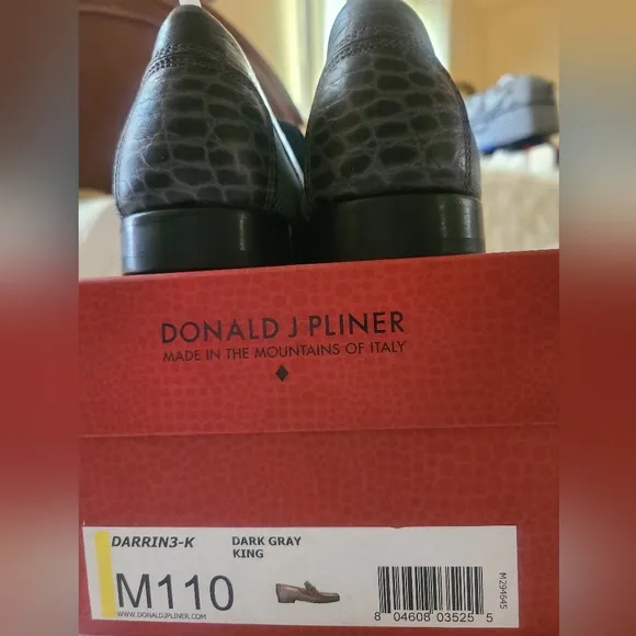 Donald J Pliner Darrin 3-K Dark Gray King Fabric Loafers - Size 11.5