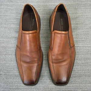 ECCO Minneapolis Leather Slip On Loafers Amber Brown Size 10