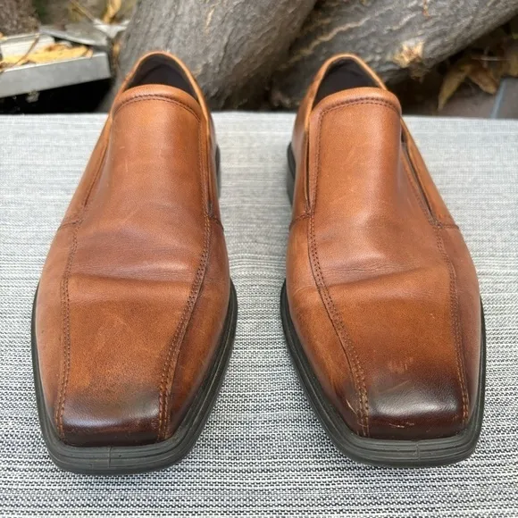 ECCO Minneapolis Leather Slip On Loafers Amber Brown Size 10