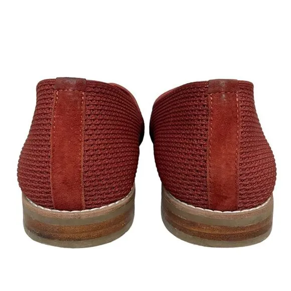 Eileen Fisher | Demi Serrano Brick Red Stretch Knit Flat Loafers Size 9