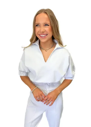 Emily McCarthy Poppy Crop - White Ponte