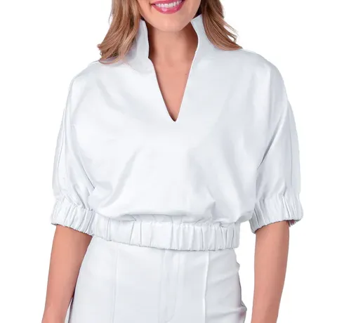 Emily McCarthy Poppy Crop - White Ponte