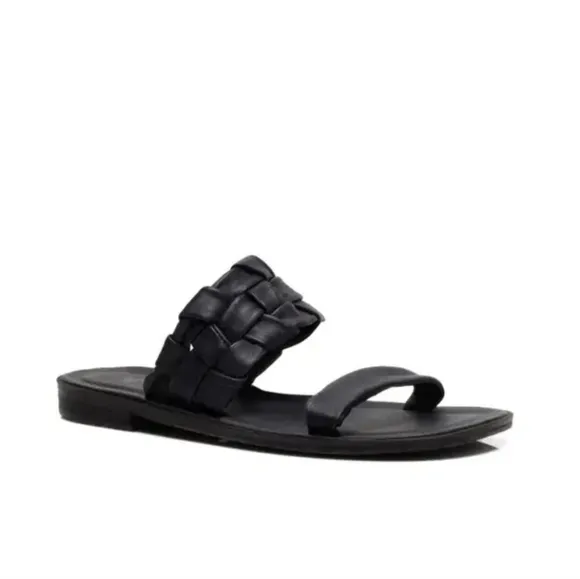 Free People Winding River Black Sandals Sz 6.5
