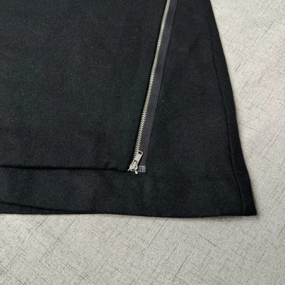 Gap Asymmetrical Zip Front Black Wool Mini Skirt 14 Nwt