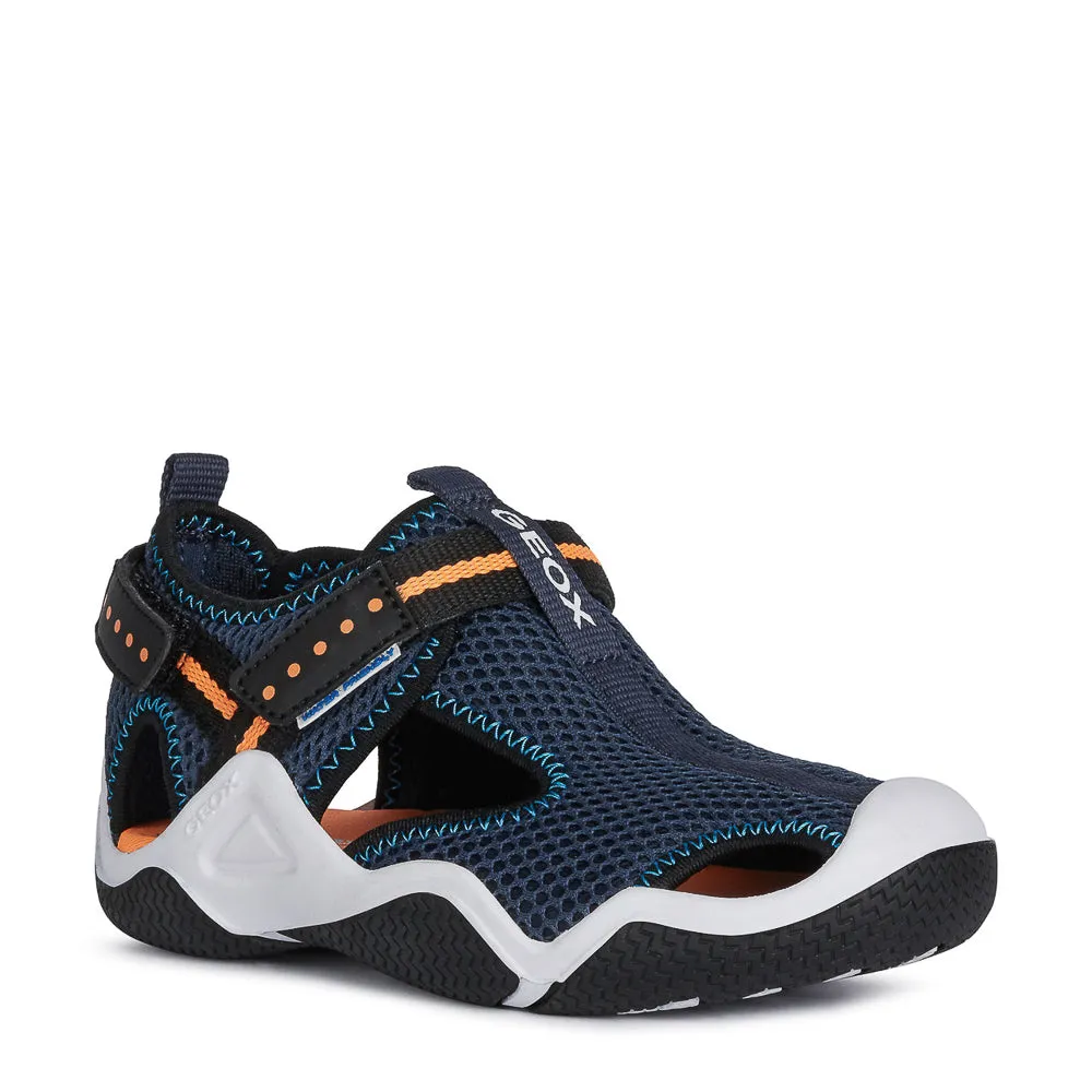 Geox J WADER B. A - MESH NAVY/ORANGEFLUO