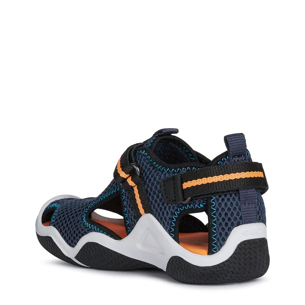 Geox J WADER B. A - MESH NAVY/ORANGEFLUO