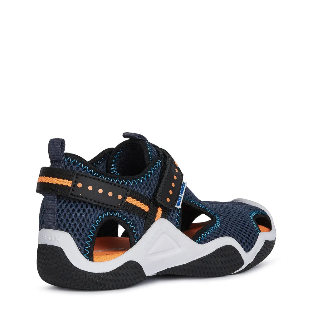 Geox J WADER B. A - MESH NAVY/ORANGEFLUO