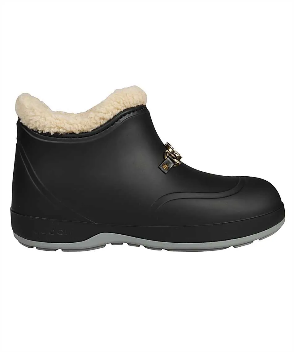 Gucci Waterproof Ankle Boots with Horse Bit in Black