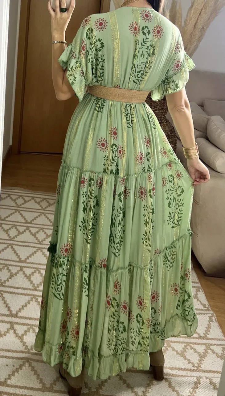Hand-Embroidered Bohemian Dress