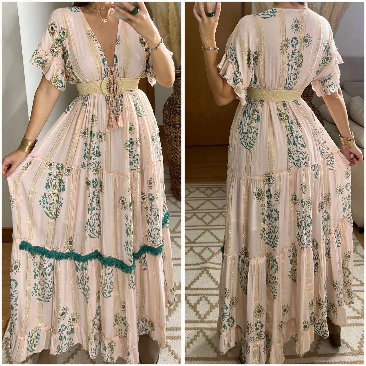 Hand-Embroidered Bohemian Dress