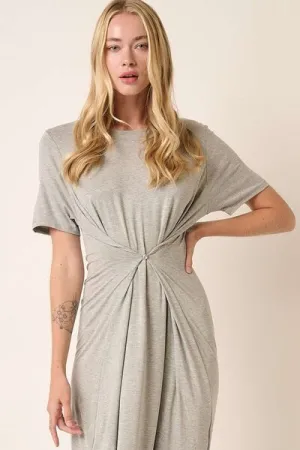 Hazel Blues® |  Mittoshop Side Slit Round Neck Short Sleeve Dress