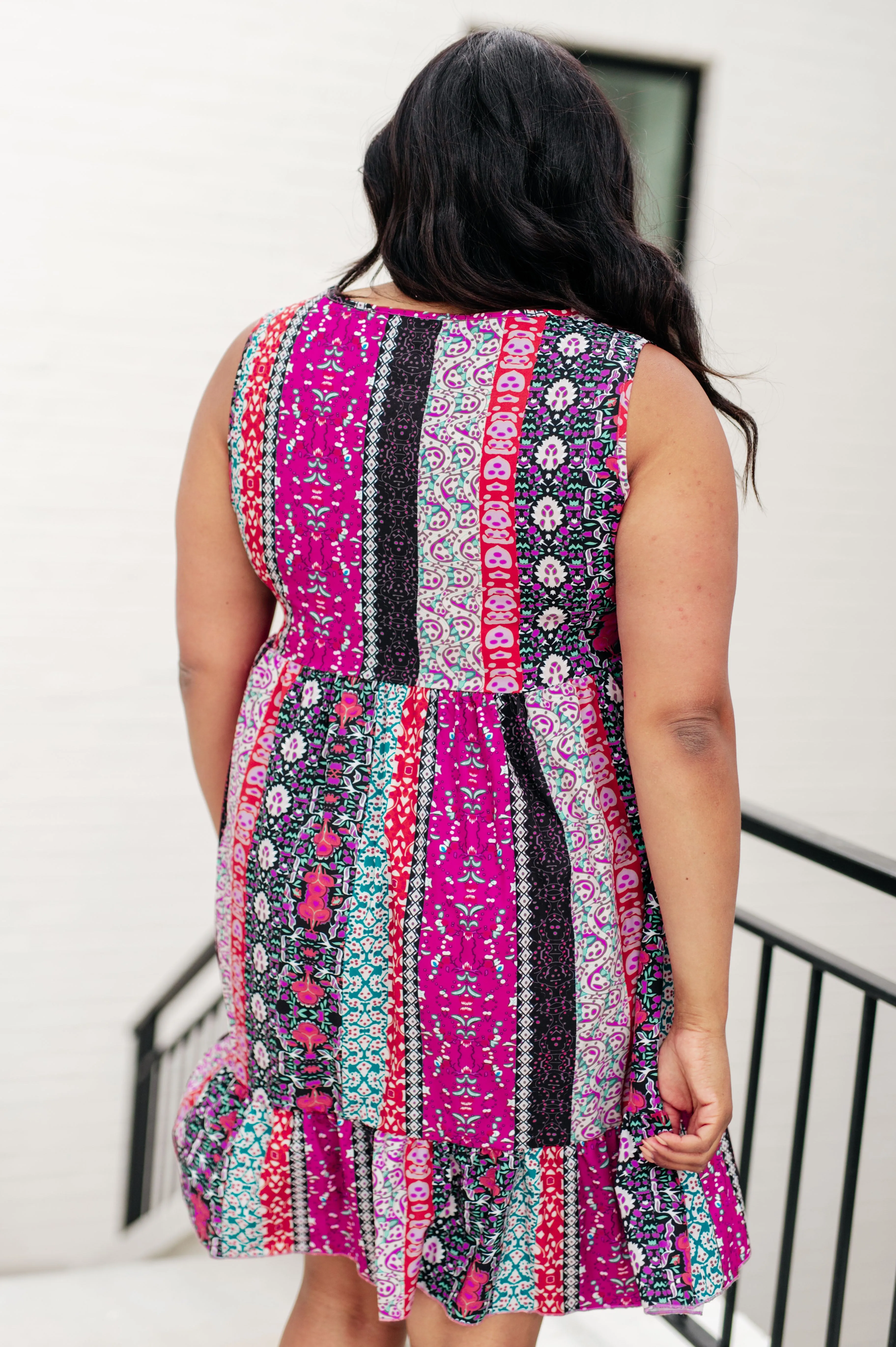 Hazel Blues® |  That's So Boho Mixed Print Sleeveless Dress