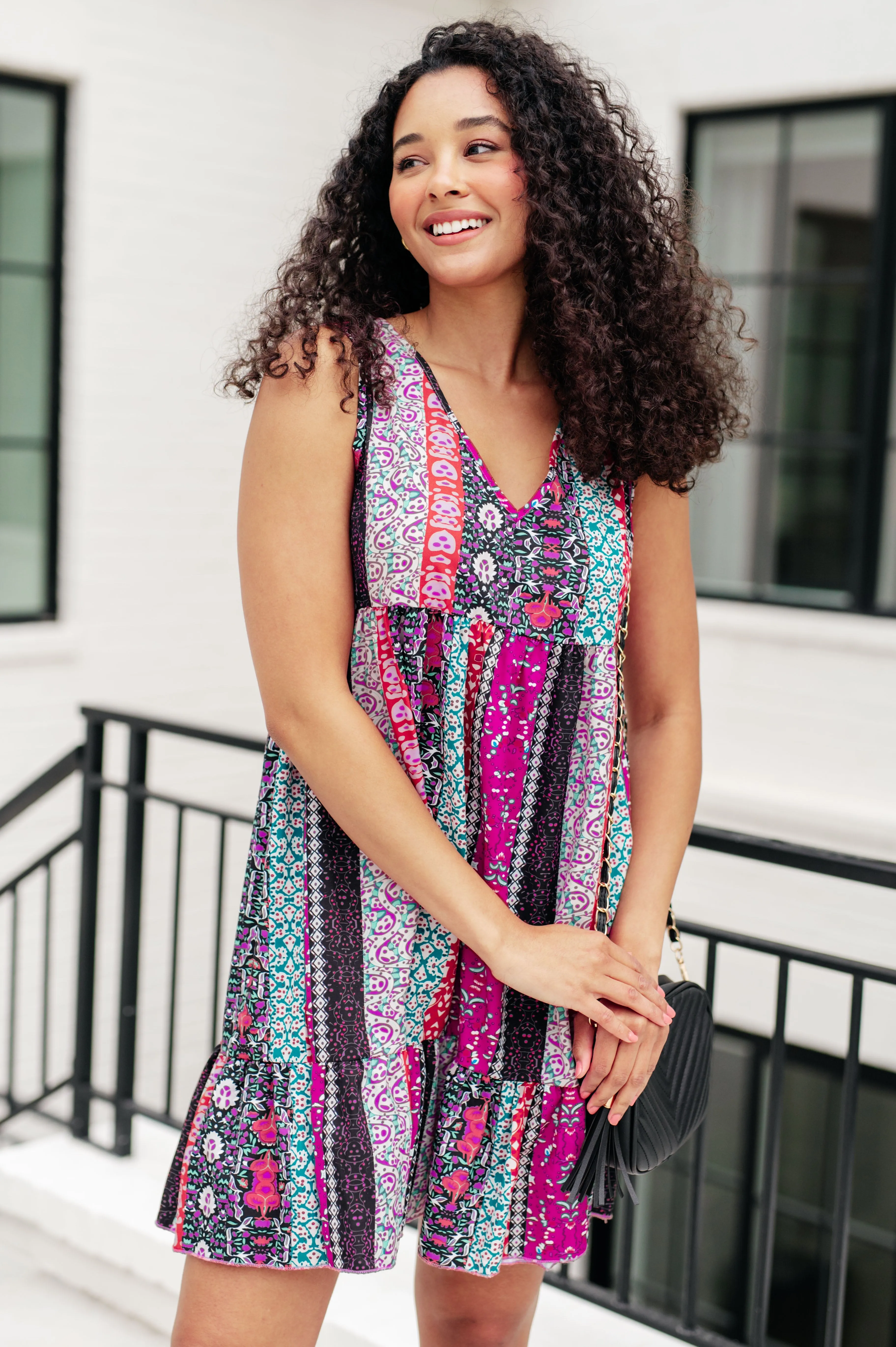 Hazel Blues® |  That's So Boho Mixed Print Sleeveless Dress