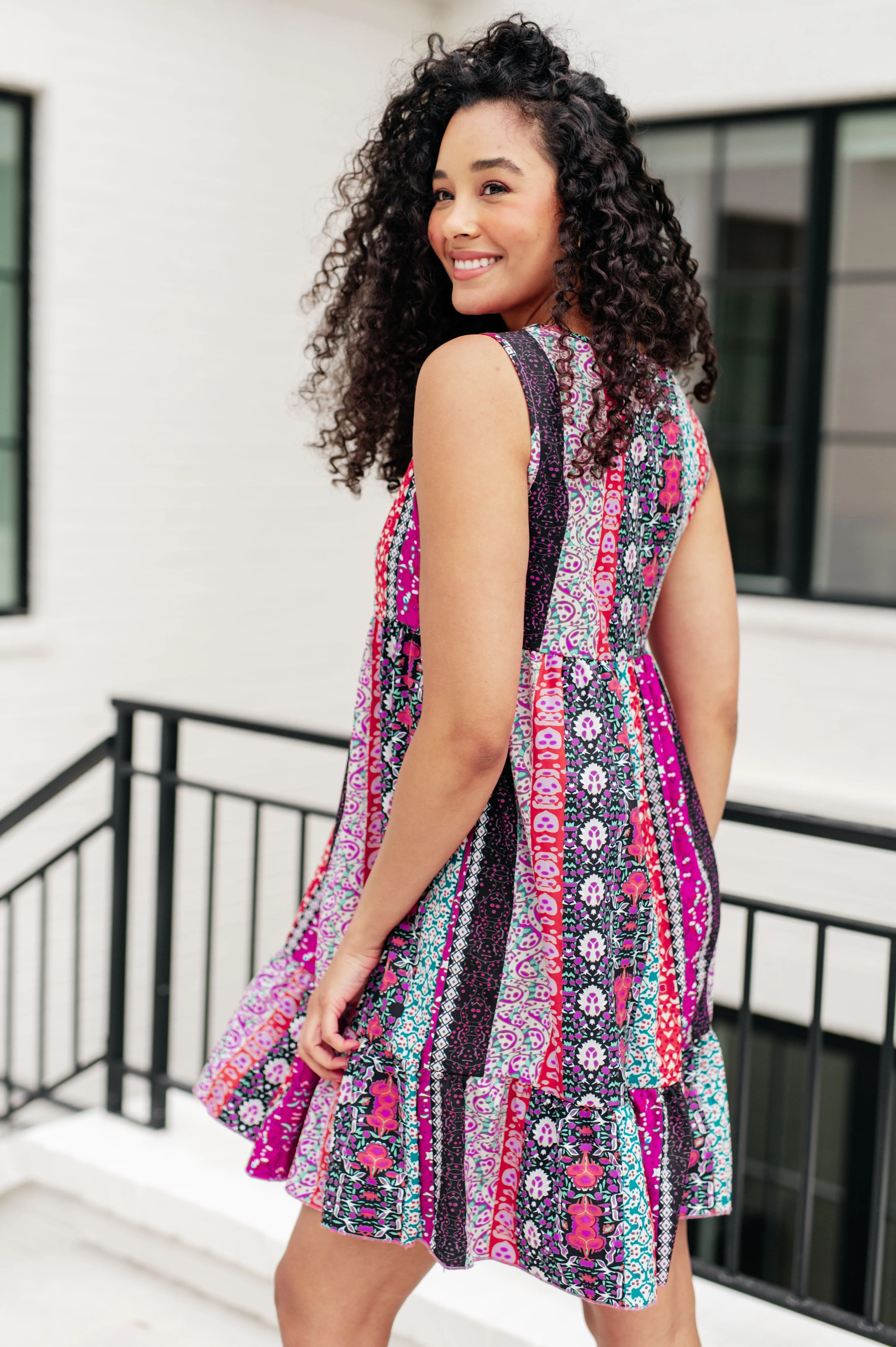 Hazel Blues® |  That's So Boho Mixed Print Sleeveless Dress