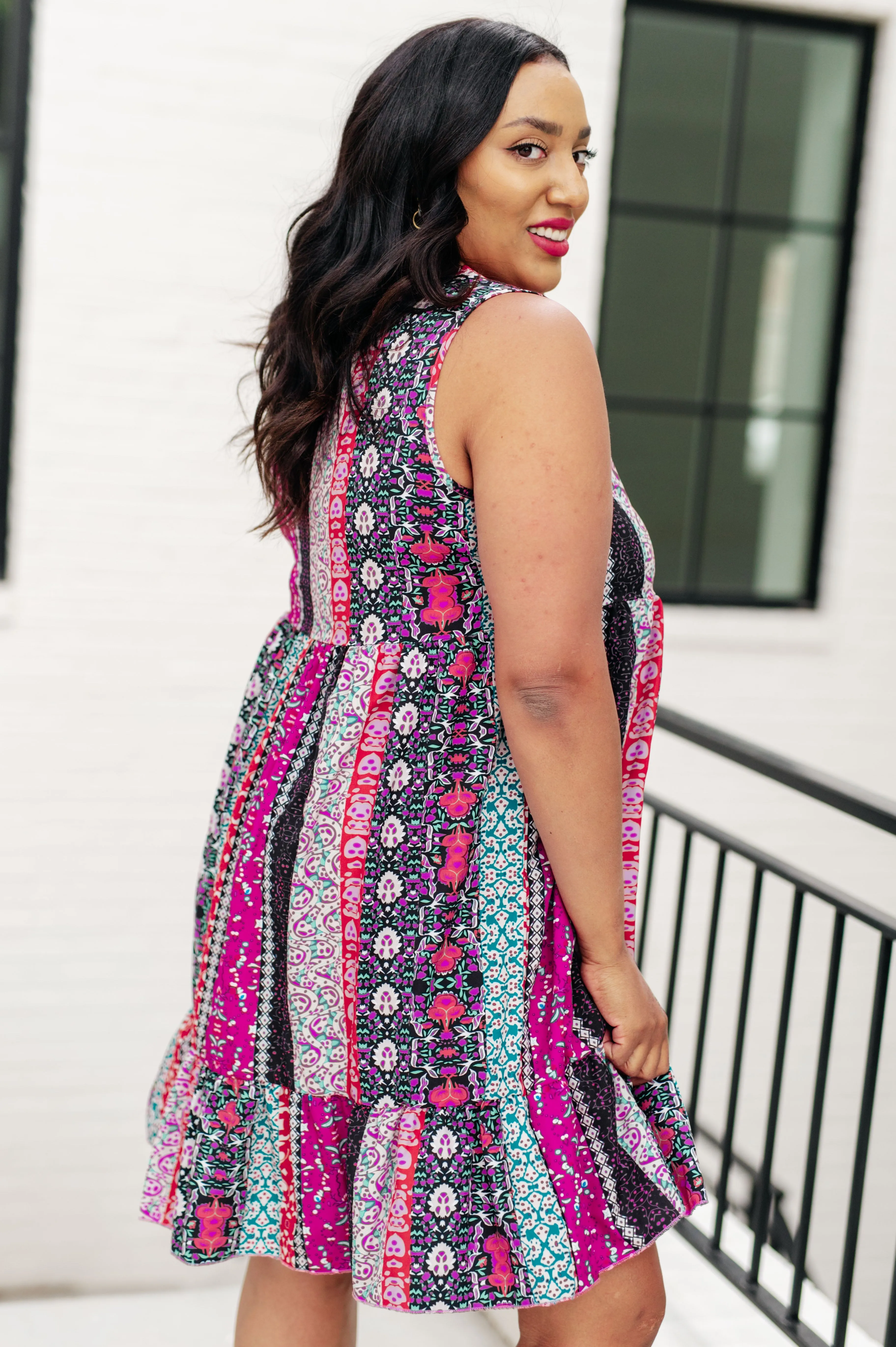 Hazel Blues® |  That's So Boho Mixed Print Sleeveless Dress