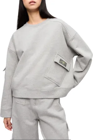 Heavy Terry Drop Shoulder Sweatshirt in Paloma Melange