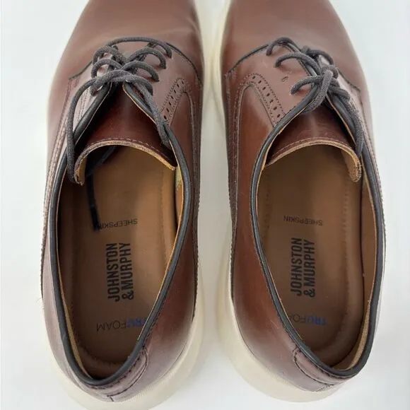 Johnston &amp; Murphy Holden Plain Toe Men's 9 Tan Oiled‎ Full Grain Comfort Loafer