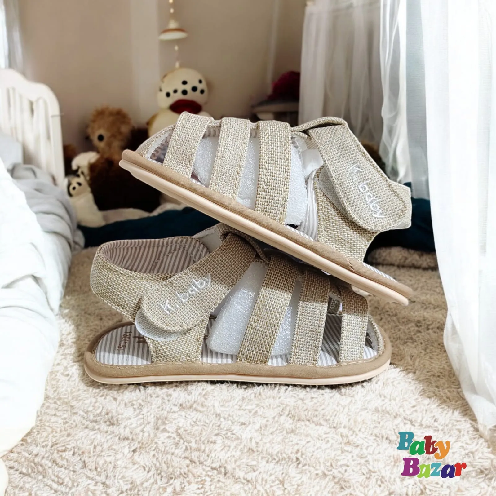 K.Baby Soft Beige Sandals For Baby Boys