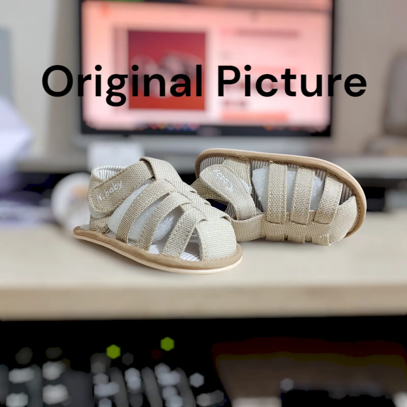 K.Baby Soft Beige Sandals For Baby Boys