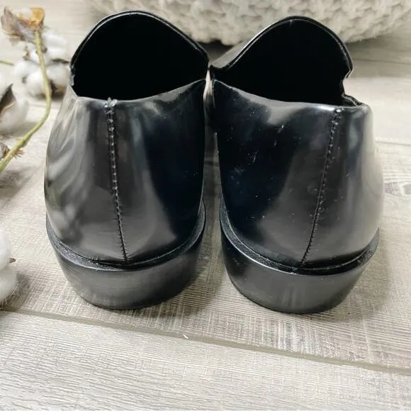 Kelsi Dagger Brooklyn Abbi Smooth Leather Pointed Toe Loafers Black Size 8.5M