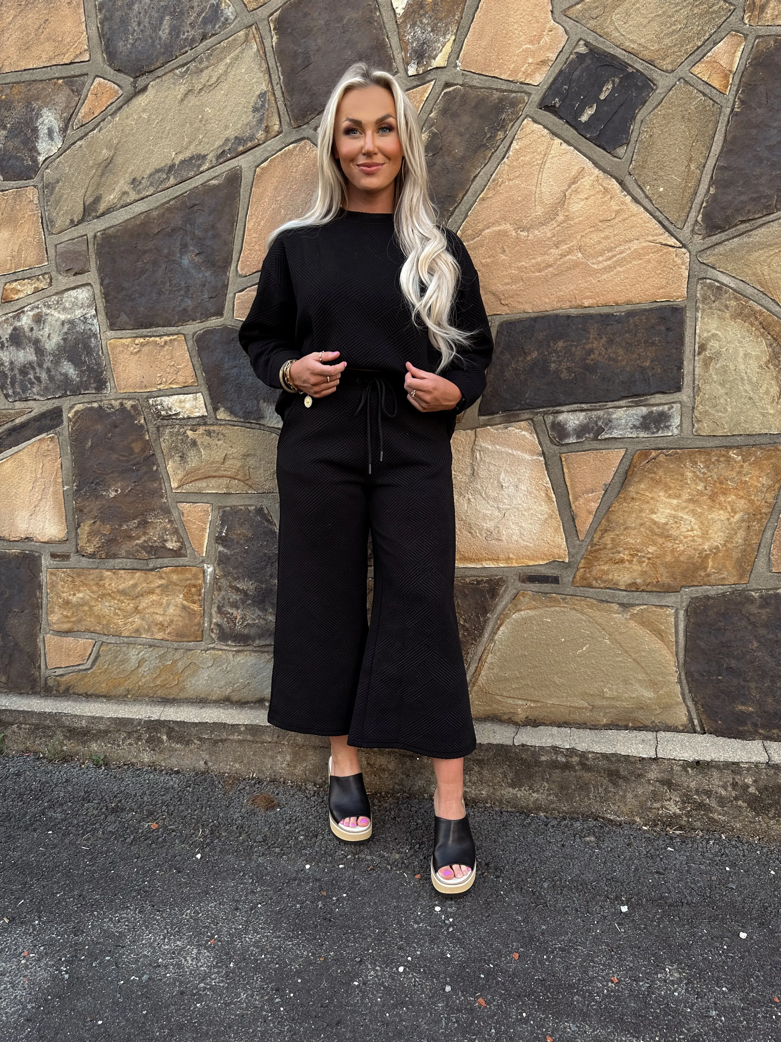 Kendall Textured Set- Black