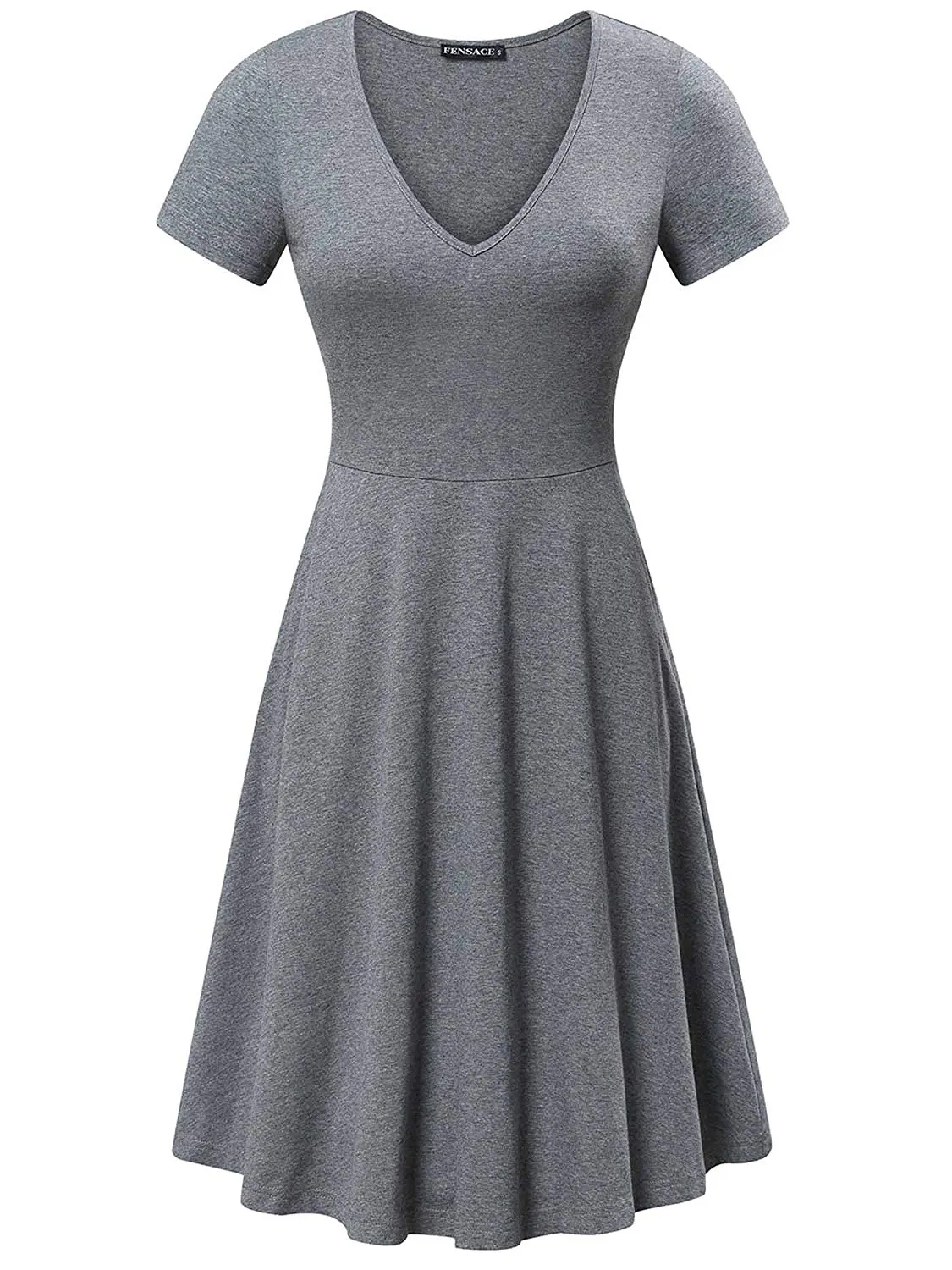Kendra Short Sleeve Casual Flare A Line Midi Dress
