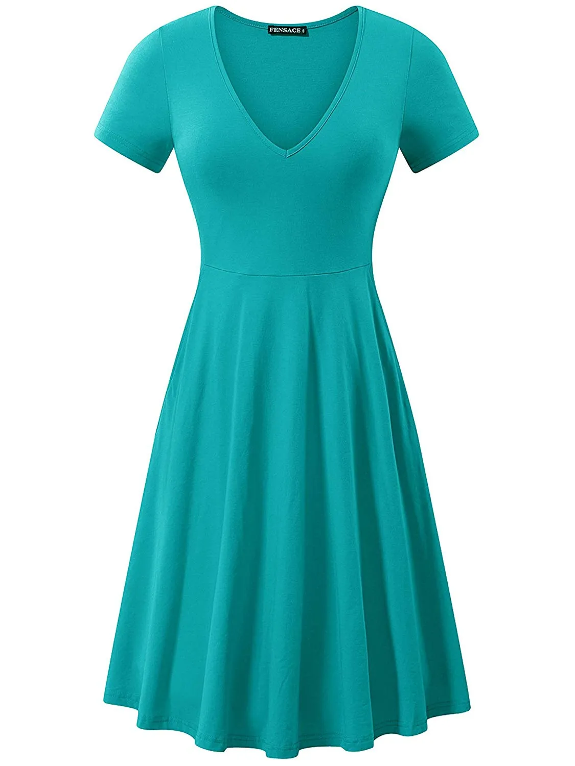 Kendra Short Sleeve Casual Flare A Line Midi Dress