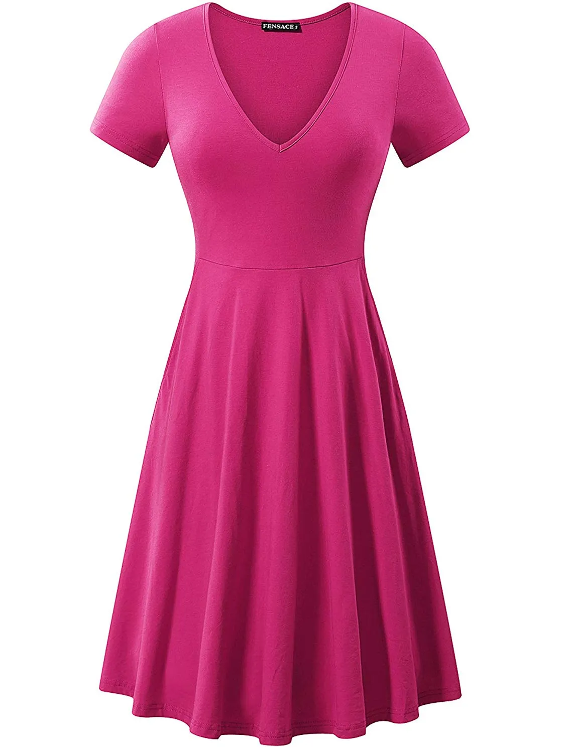Kendra Short Sleeve Casual Flare A Line Midi Dress
