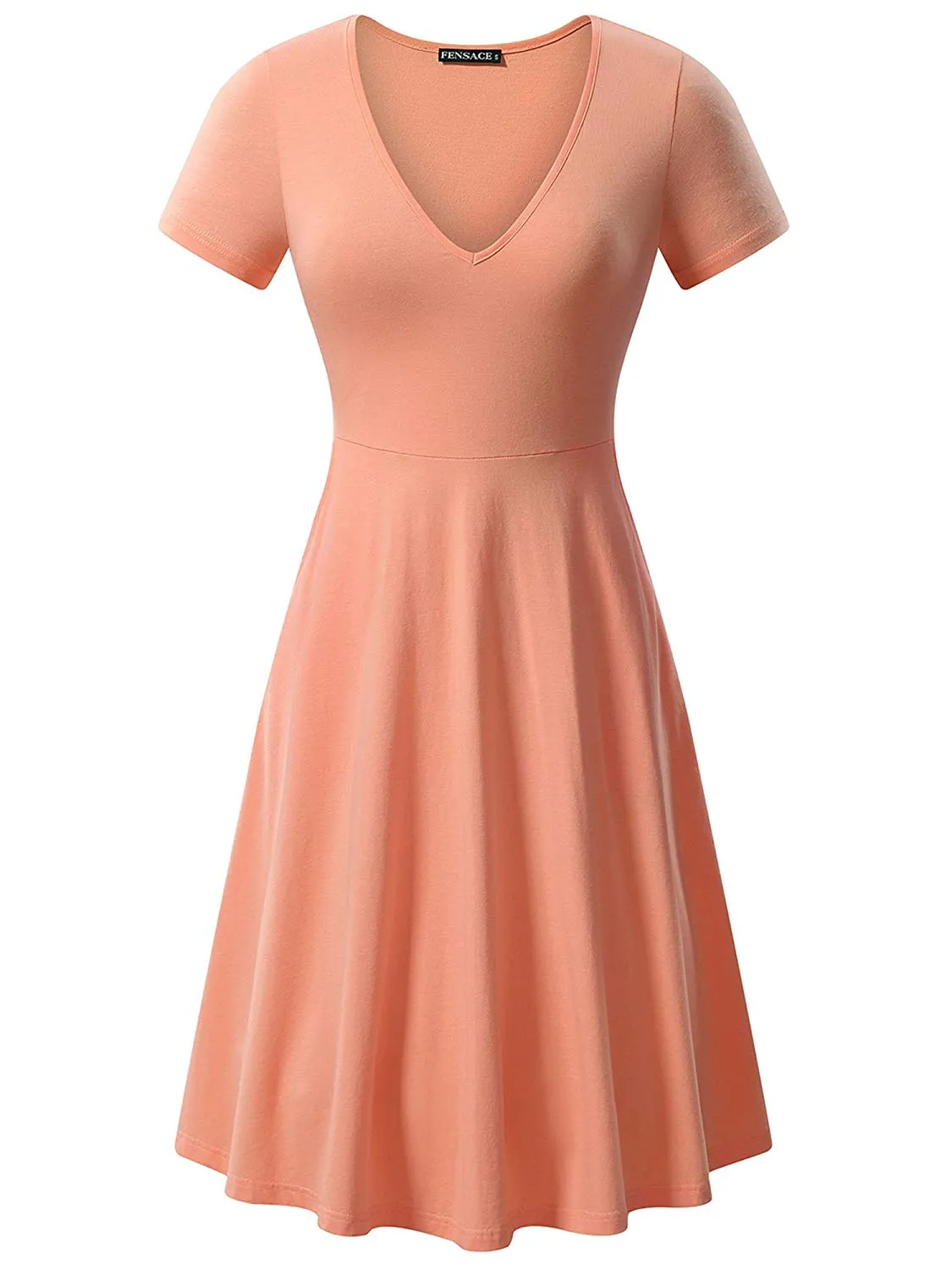 Kendra Short Sleeve Casual Flare A Line Midi Dress