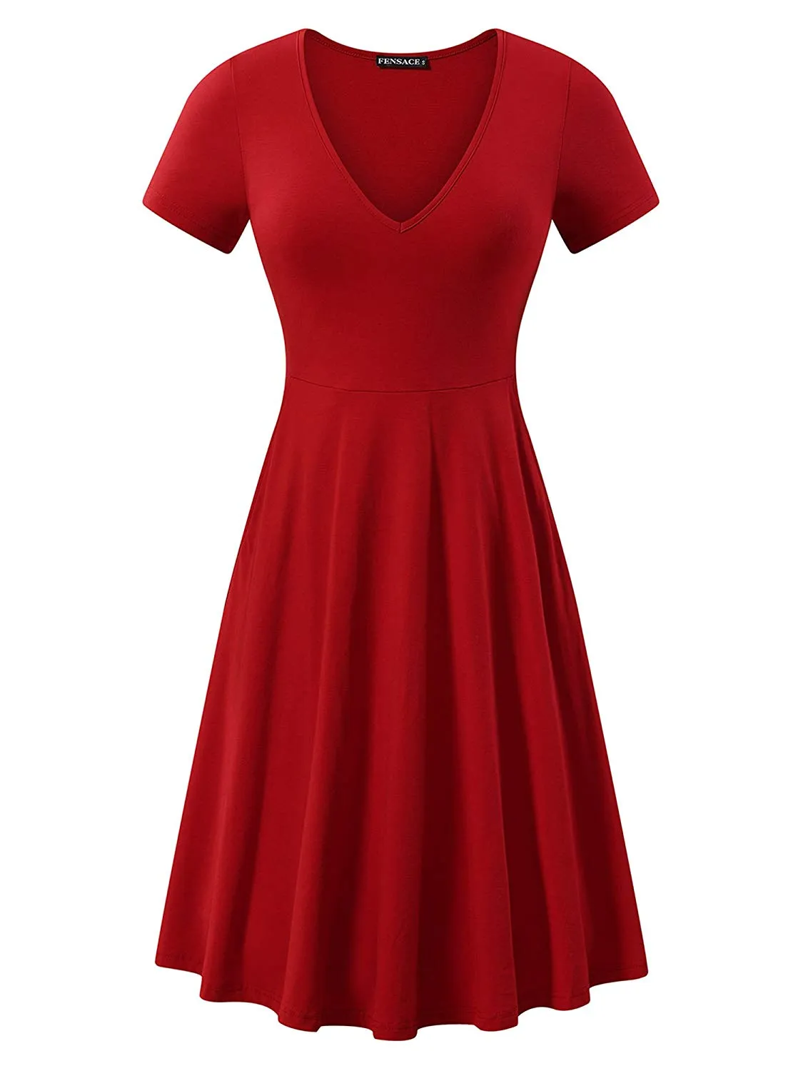 Kendra Short Sleeve Casual Flare A Line Midi Dress