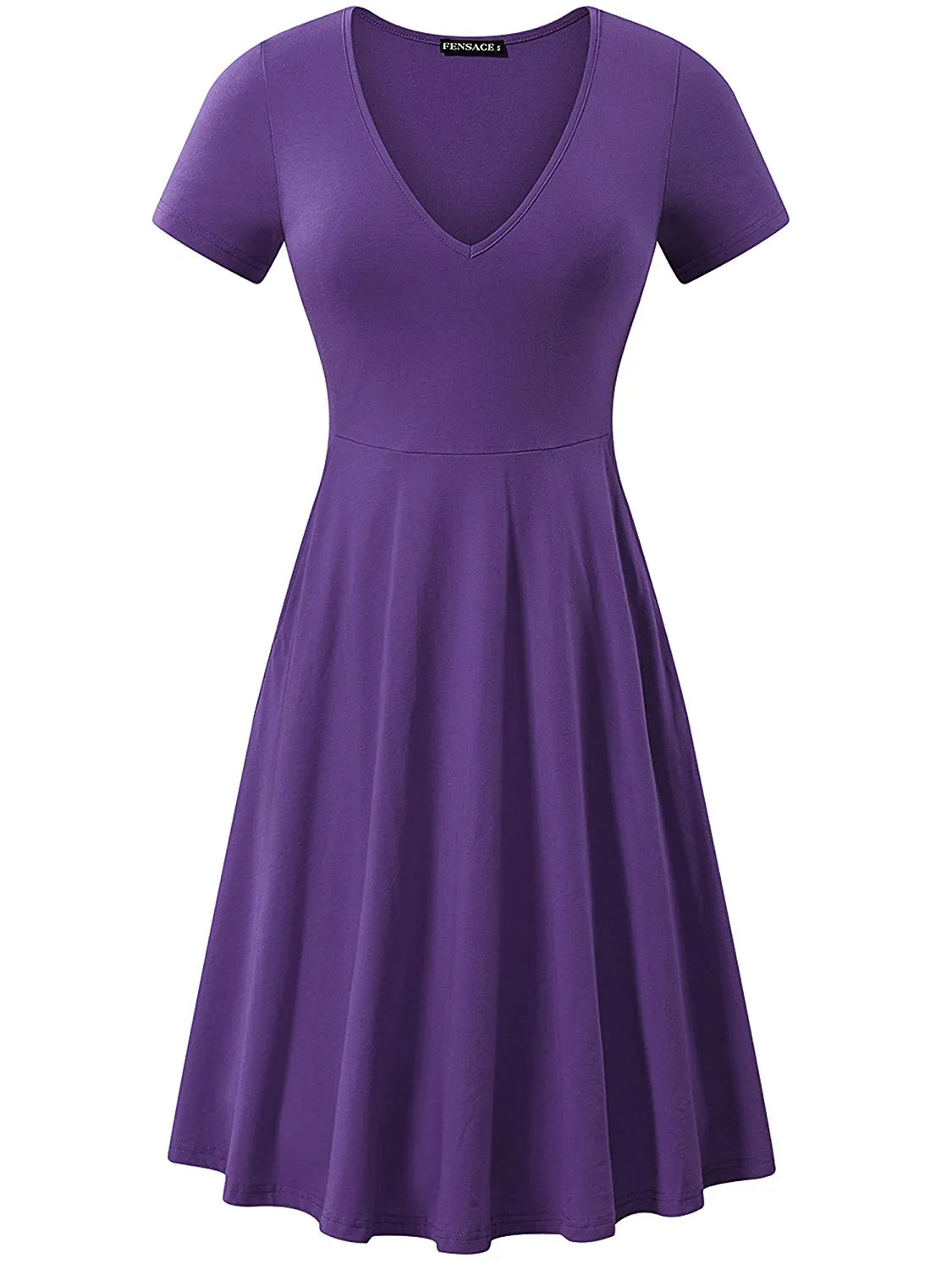 Kendra Short Sleeve Casual Flare A Line Midi Dress