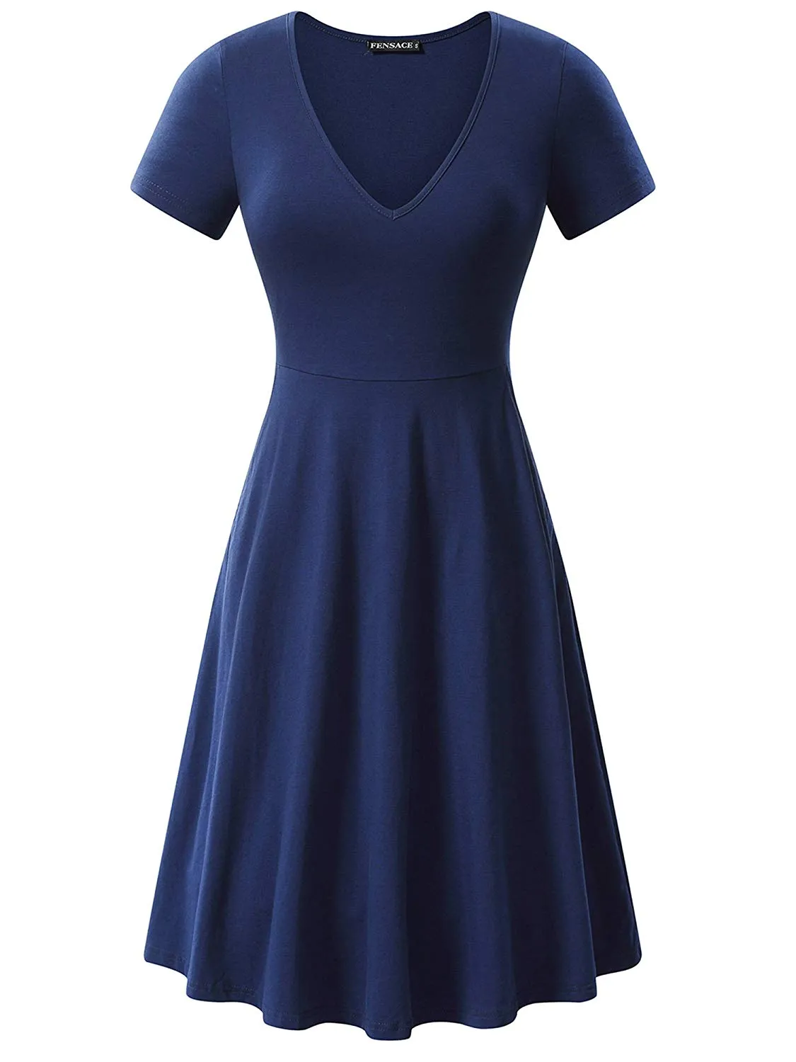 Kendra Short Sleeve Casual Flare A Line Midi Dress