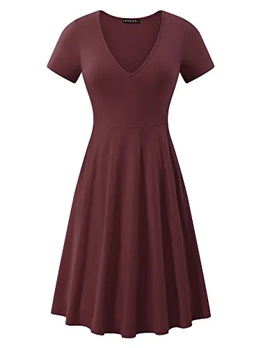 Kendra Short Sleeve Casual Flare A Line Midi Dress