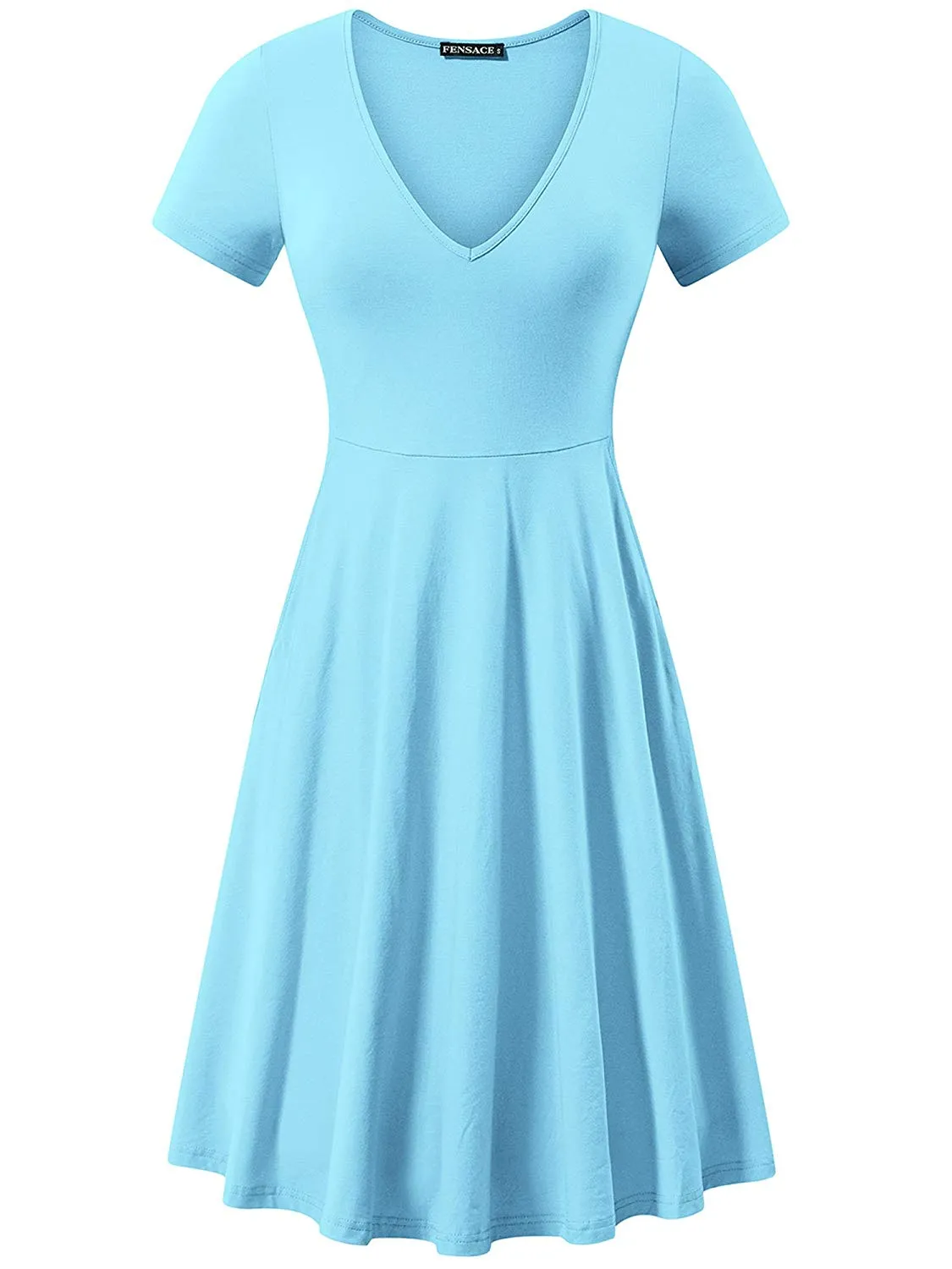 Kendra Short Sleeve Casual Flare A Line Midi Dress