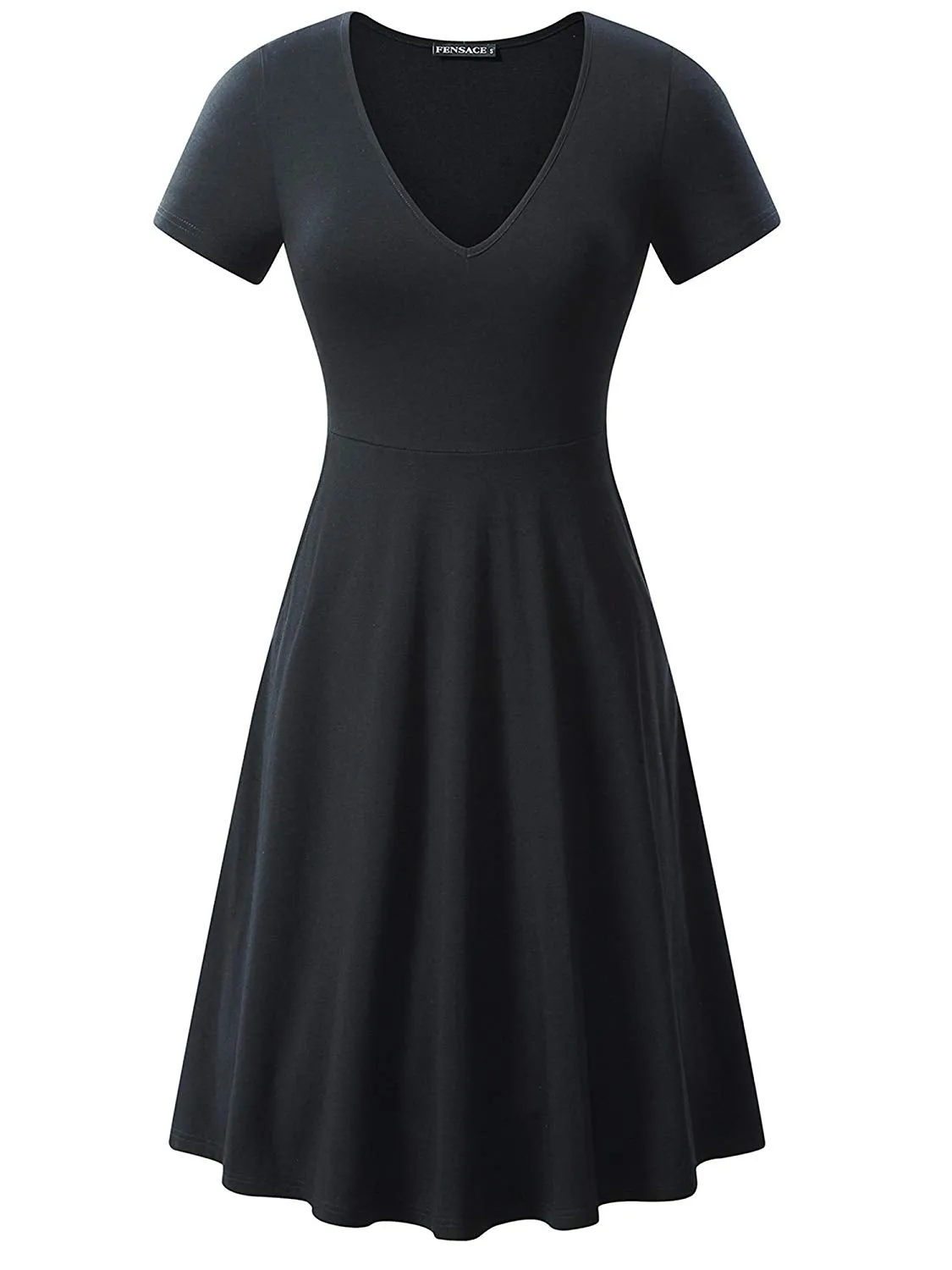 Kendra Short Sleeve Casual Flare A Line Midi Dress