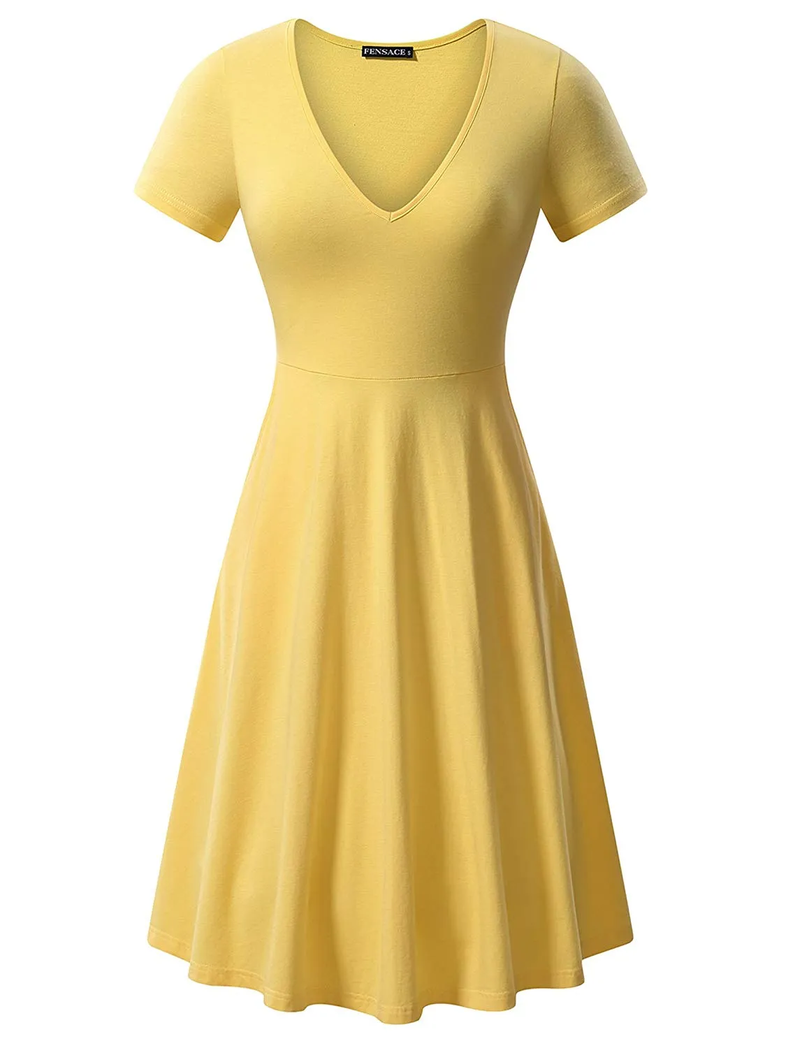Kendra Short Sleeve Casual Flare A Line Midi Dress