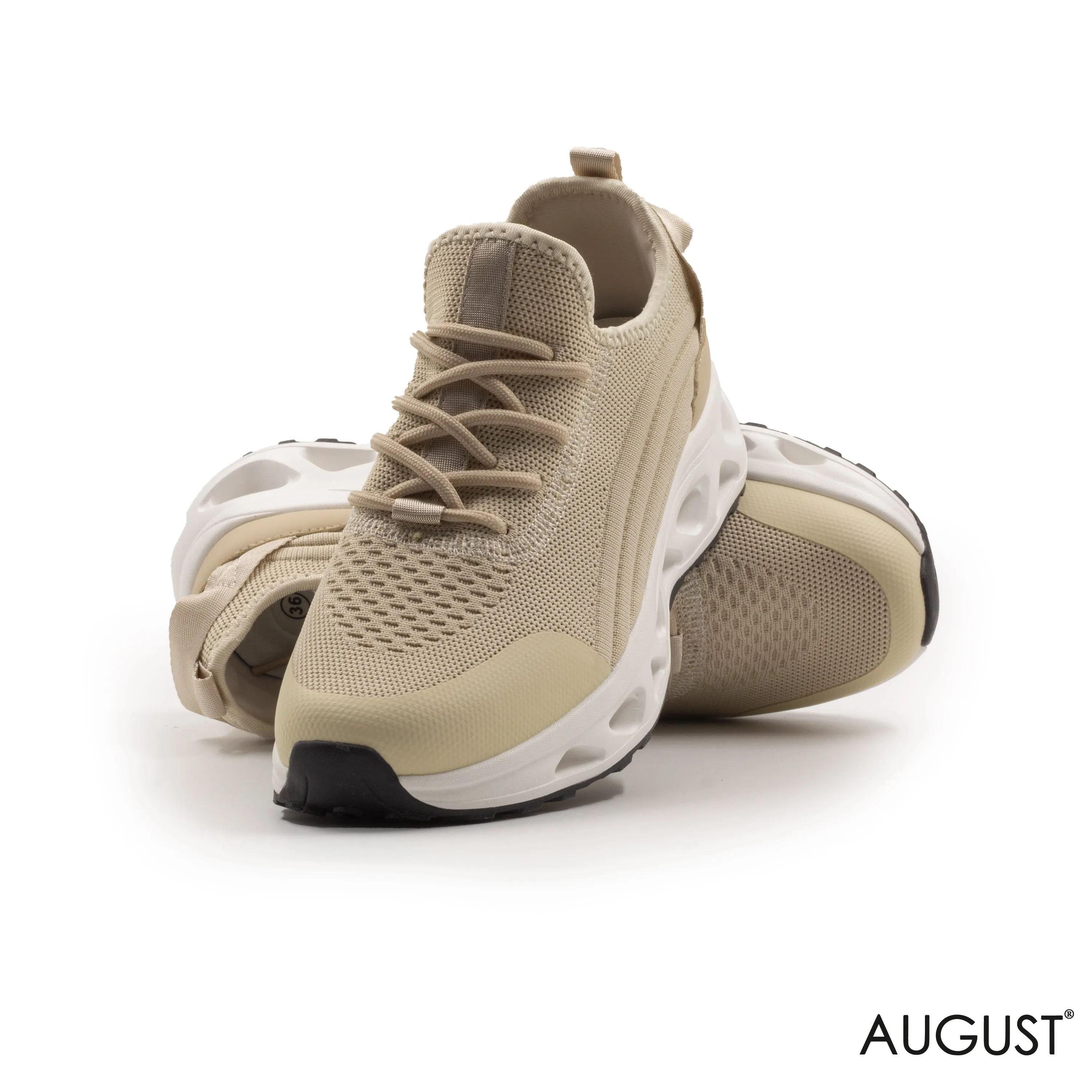 KNIT UPPER SNEAKERS CUSHIONED MIDSOLE, RUBBER OUTSOLE