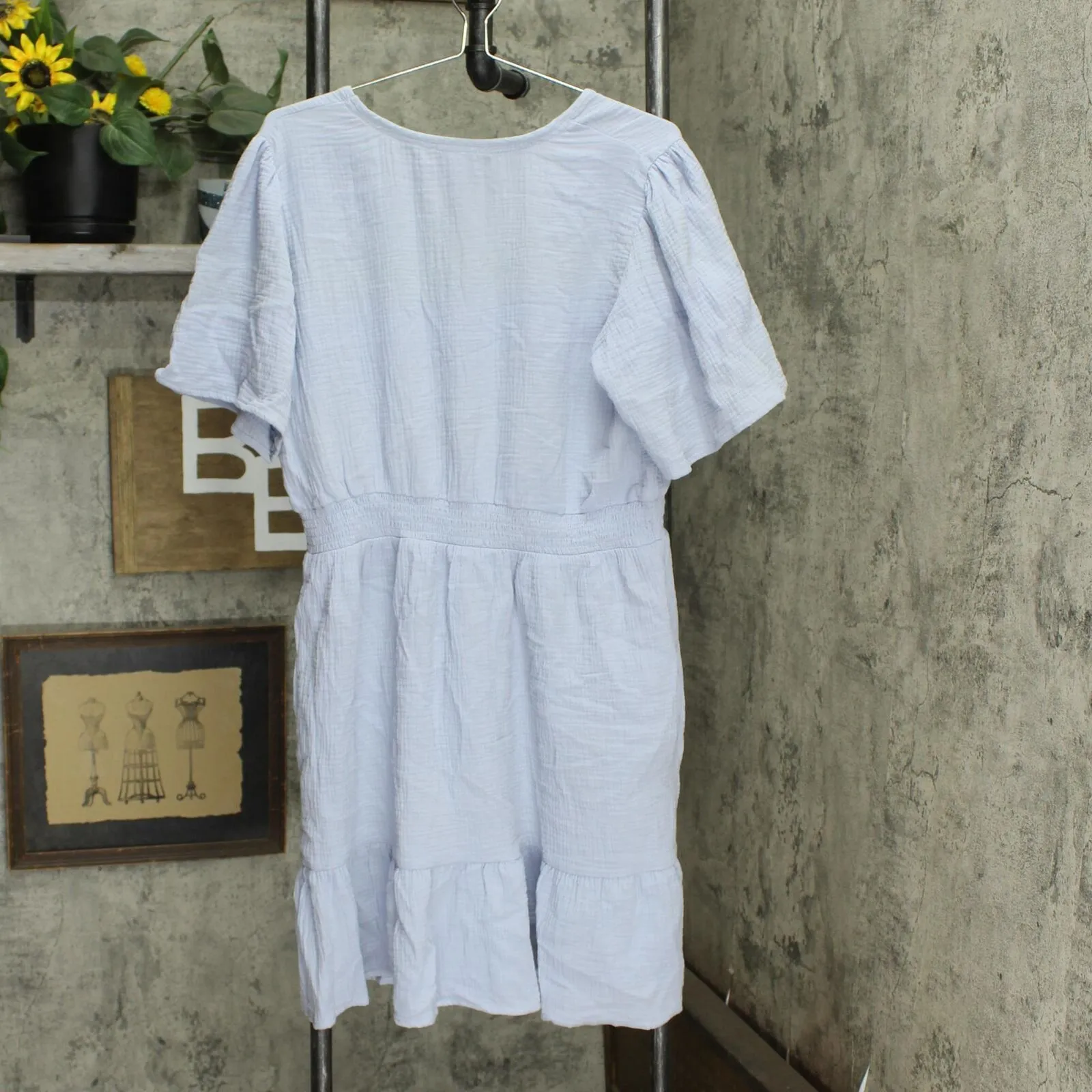 Knox Rose Women's Flutter Short Sleeve Gauze A-Line Dress