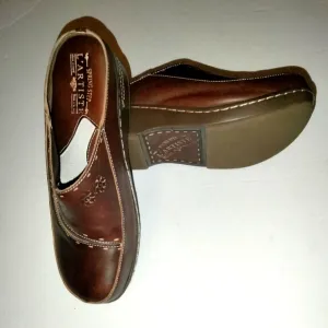 L'Artiste Spring Step (Size 39/US 8.5) Brown Leather Slip-on Padded Chino Clogs