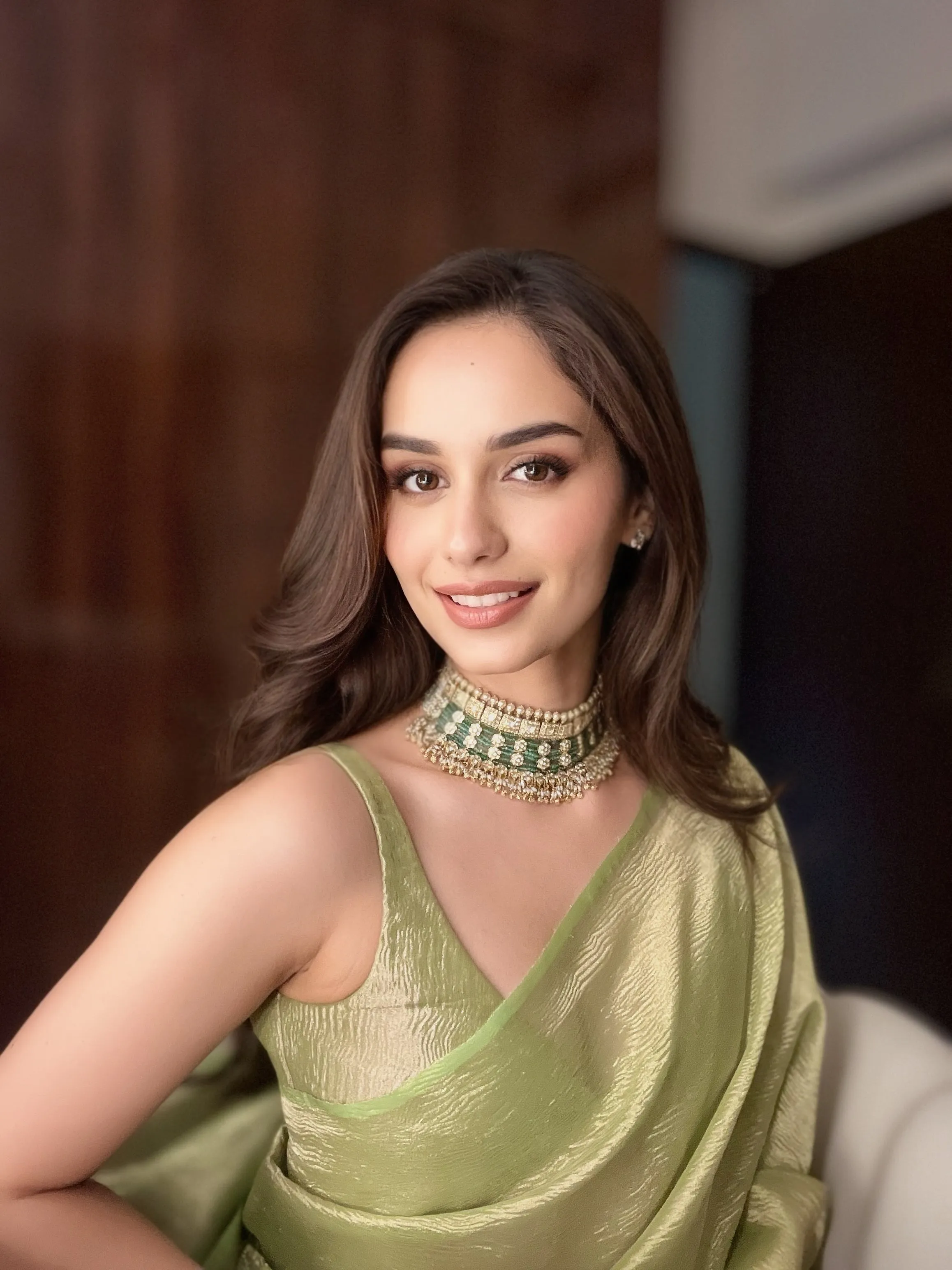 Lemon Green Banarasi Tissue Saree with Blouse Fabric