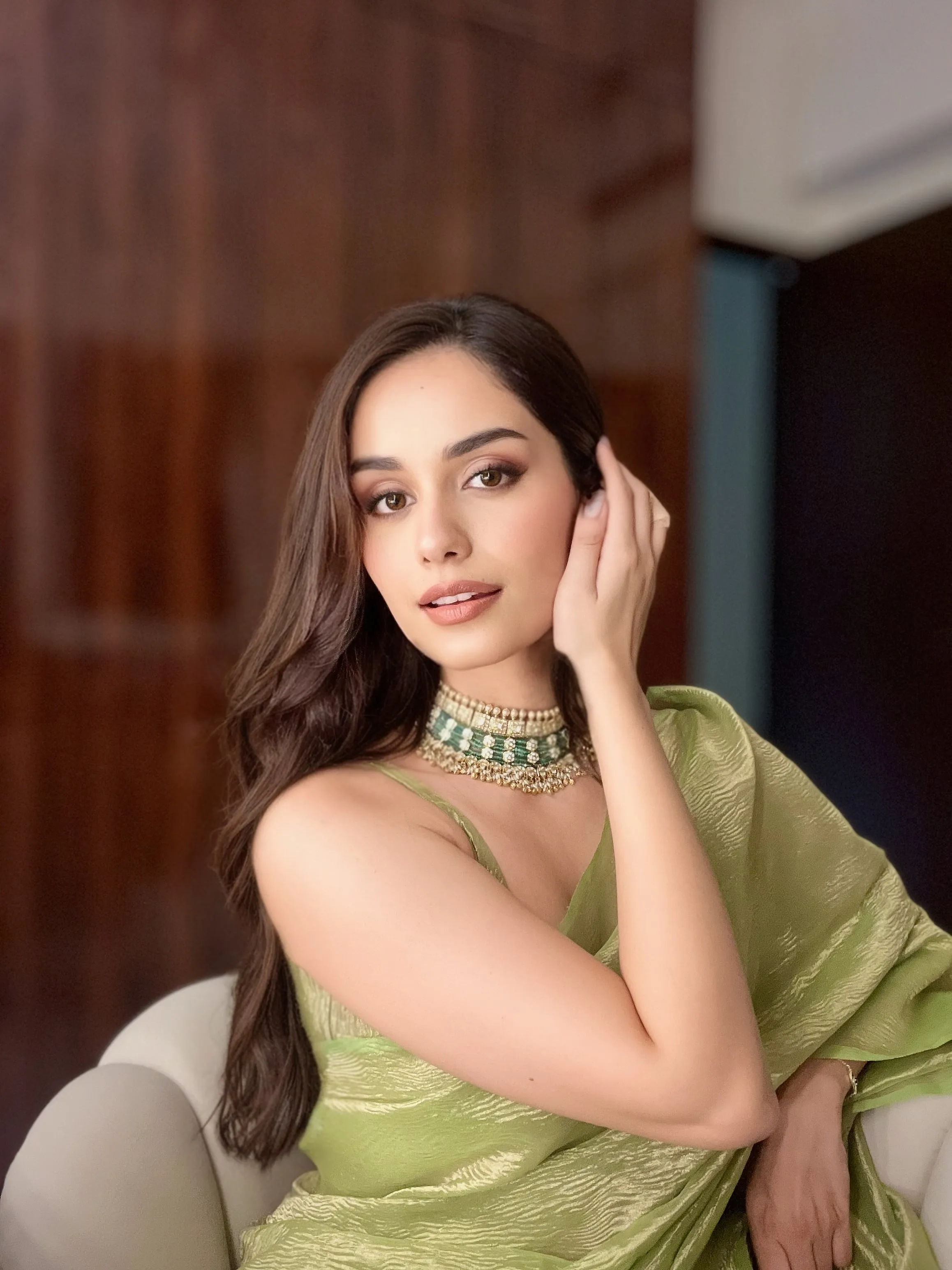 Lemon Green Banarasi Tissue Saree with Blouse Fabric
