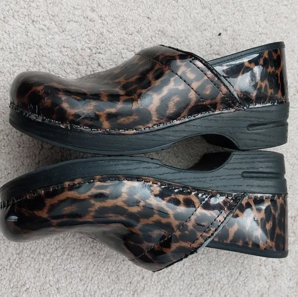 Leopard Dansko Clogs, Size 42