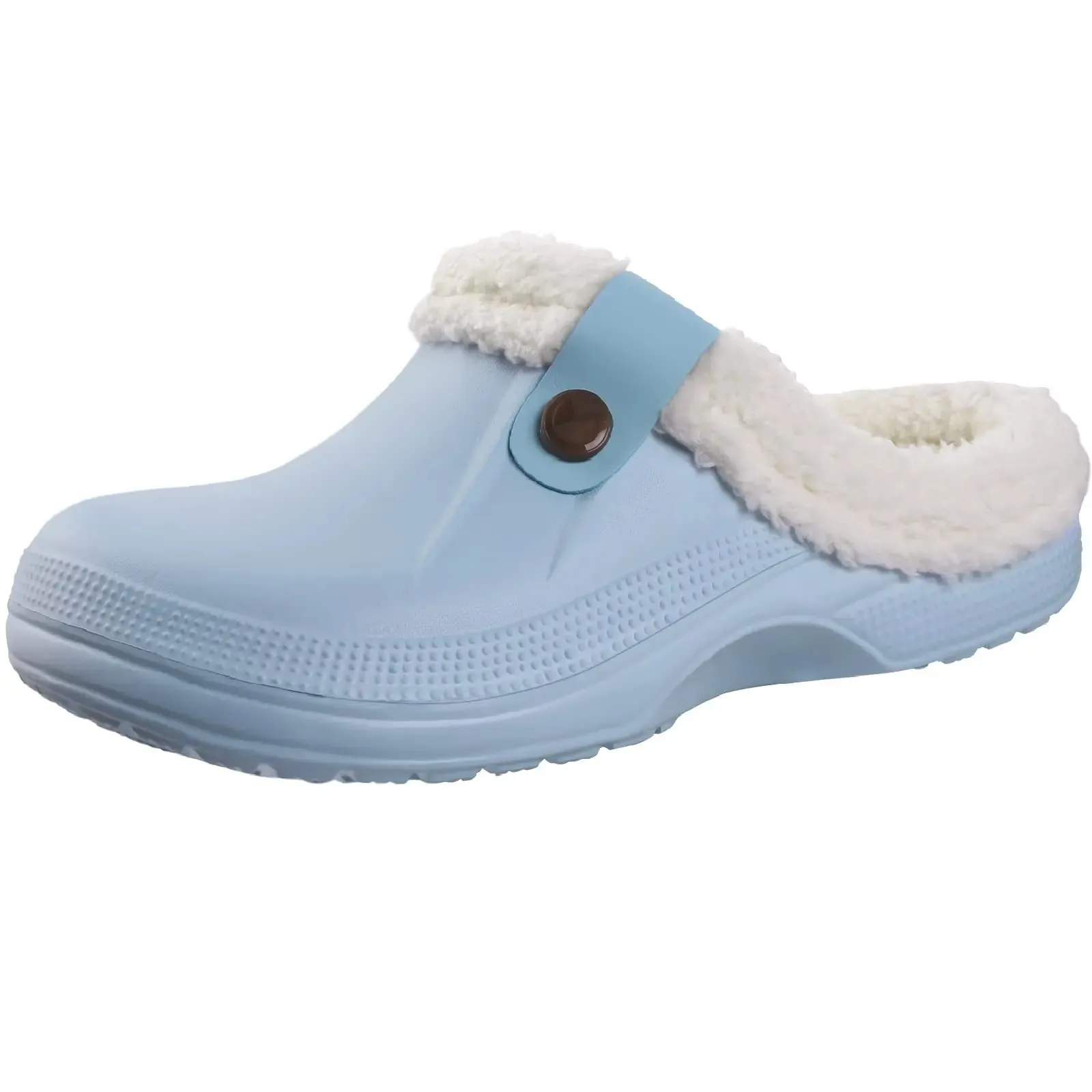 Litfun Winter Plush Garden Shoes Women Fur Clogs Slippers Men Soft Furry Waterproof Slippers Outdoor New Cozy Fuzzy Home Slipper