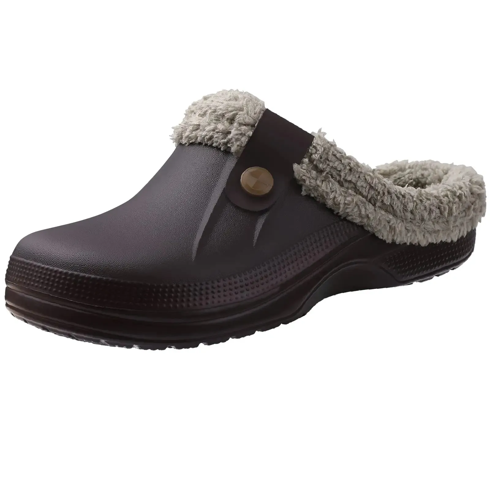 Litfun Winter Plush Garden Shoes Women Fur Clogs Slippers Men Soft Furry Waterproof Slippers Outdoor New Cozy Fuzzy Home Slipper