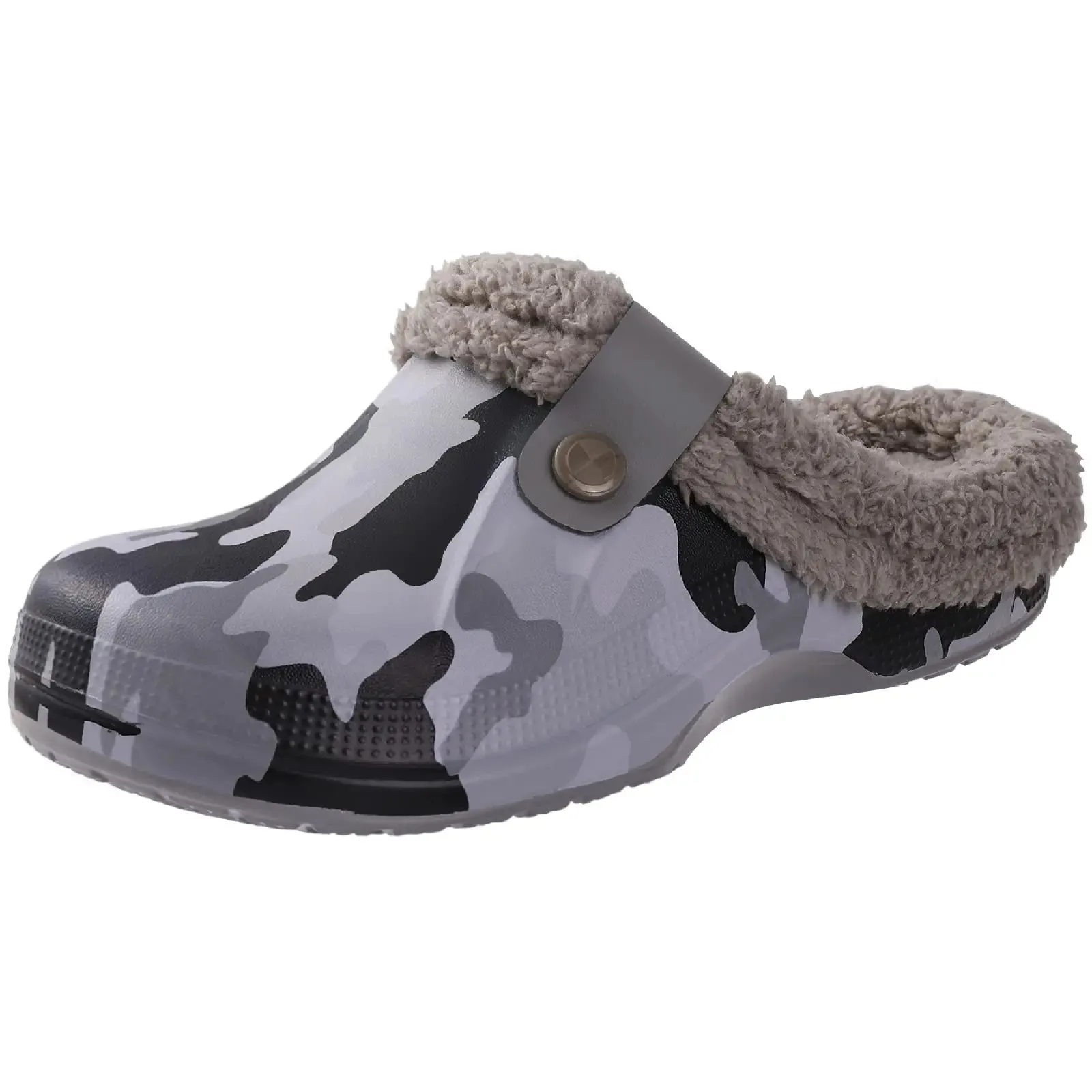 Litfun Winter Plush Garden Shoes Women Fur Clogs Slippers Men Soft Furry Waterproof Slippers Outdoor New Cozy Fuzzy Home Slipper