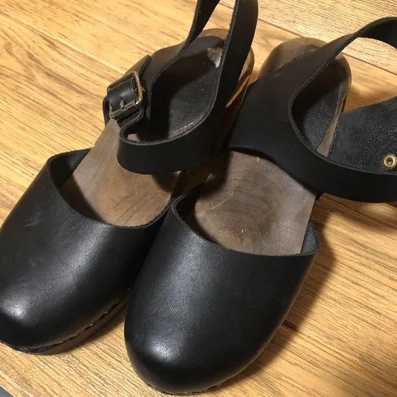 Lotta from Stockholm Mary Jane black Buckle Clogs, 7.5