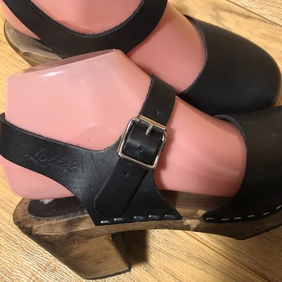 Lotta from Stockholm Mary Jane black Buckle Clogs, 7.5