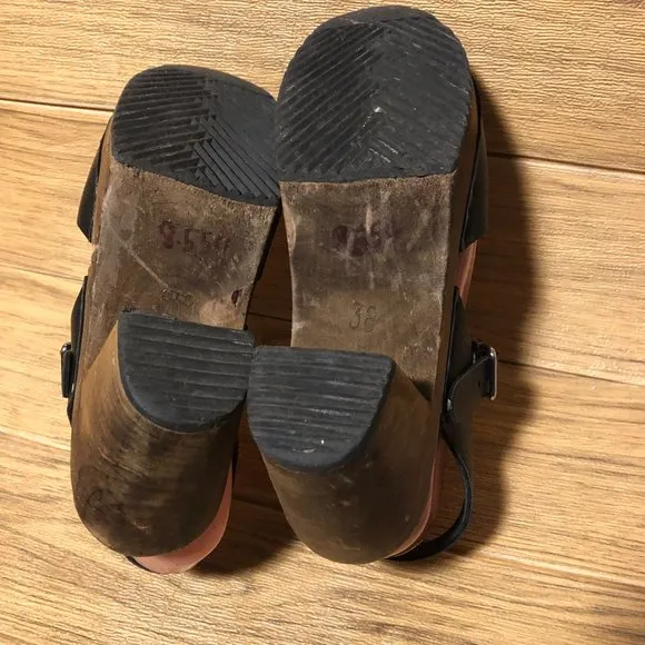 Lotta from Stockholm Mary Jane black Buckle Clogs, 7.5